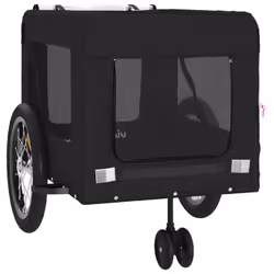 vidaXL Pet Bike Trailer Cargo Trailer Oxford Fabric and Iron - black, 123 x 63 x 66 cm - Additional view 5