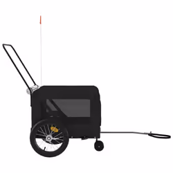 vidaXL Pet Bike Trailer Cargo Trailer Oxford Fabric and Iron - black, 123 x 63 x 66 cm - Additional view 6