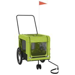 vidaXL Pet Bike Trailer Dog Carrier Orange and Black Oxford Fabric and Iron - green, 123 x 63 x 66 cm