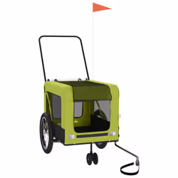 vidaXL Pet Bike Trailer Dog Carrier Orange and Black Oxford Fabric and Iron - green, 123 x 63 x 66 cm