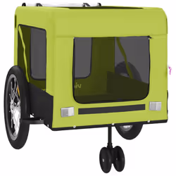 vidaXL Pet Bike Trailer Dog Carrier Orange and Black Oxford Fabric and Iron - green, 123 x 63 x 66 cm - Additional view 5