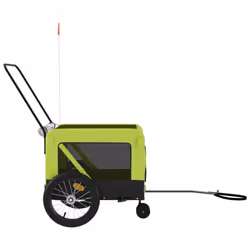 vidaXL Pet Bike Trailer Dog Carrier Orange and Black Oxford Fabric and Iron - green, 123 x 63 x 66 cm - Additional view 6