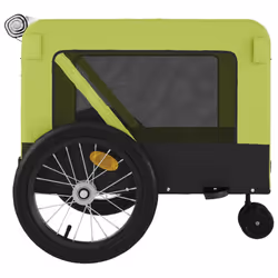vidaXL Pet Bike Trailer Dog Carrier Orange and Black Oxford Fabric and Iron - green, 123 x 63 x 66 cm - Additional view 7