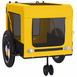 vidaXL Pet Bike Trailer Dog Carrier Orange and Black Oxford Fabric and Iron - yellow, 135 x 68.5 x 73.5 cm - Additional view 5