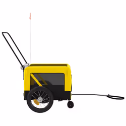 vidaXL Pet Bike Trailer Dog Carrier Orange and Black Oxford Fabric and Iron - yellow, 135 x 68.5 x 73.5 cm - Additional view 6