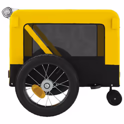 vidaXL Pet Bike Trailer Dog Carrier Orange and Black Oxford Fabric and Iron - yellow, 135 x 68.5 x 73.5 cm - Additional view 7