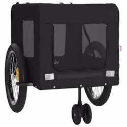 vidaXL Pet Bike Trailer Dog Carrier Orange and Black Oxford Fabric and Iron - black, 135 x 68.5 x 73.5 cm - Additional view 5