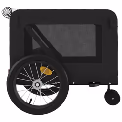 vidaXL Pet Bike Trailer Dog Carrier Orange and Black Oxford Fabric and Iron - black, 135 x 68.5 x 73.5 cm - Additional view 7