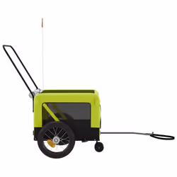 vidaXL Dog Bike Trailer Bicycle Trailer Bike Carriage Oxford Fabric and Iron - green, 135 x 68.5 x 73.5 cm - Additional view 6