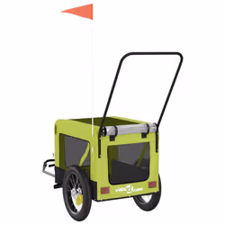 vidaXL Dog Bike Trailer Bicycle Trailer Bike Carriage Oxford Fabric and Iron - green, 135 x 68.5 x 73.5 cm - Additional view 8
