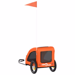 vidaXL Dog Bike Trailer Bicycle Trailer Bike Carriage Oxford Fabric and Iron - orange, 124 x 53 x 53 cm - Additional view 7