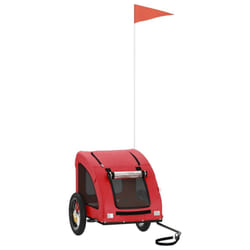 vidaXL Dog Bike Trailer Bicycle Trailer Bike Carriage Oxford Fabric and Iron - red