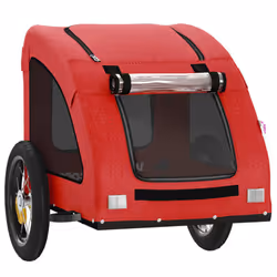 vidaXL Dog Bike Trailer Bicycle Trailer Bike Carriage Oxford Fabric and Iron - red - Additional view 4