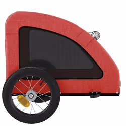 vidaXL Dog Bike Trailer Bicycle Trailer Bike Carriage Oxford Fabric and Iron - red - Additional view 6