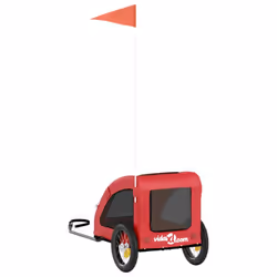 vidaXL Dog Bike Trailer Bicycle Trailer Bike Carriage Oxford Fabric and Iron - red - Additional view 7