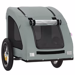 vidaXL Dog Bike Trailer Bicycle Trailer Bike Carriage Oxford Fabric and Iron - grey, 124 x 53 x 53 cm - Additional view 4