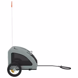 vidaXL Dog Bike Trailer Bicycle Trailer Bike Carriage Oxford Fabric and Iron - grey, 124 x 53 x 53 cm - Additional view 5