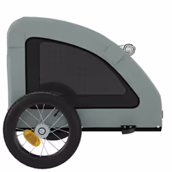 vidaXL Dog Bike Trailer Bicycle Trailer Bike Carriage Oxford Fabric and Iron - grey, 124 x 53 x 53 cm - Additional view 6