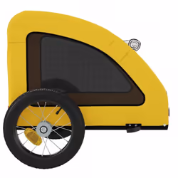 vidaXL Dog Bike Trailer Bicycle Trailer Bike Carriage Oxford Fabric and Iron - yellow, 124 x 53 x 53 cm - Additional view 6
