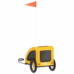 vidaXL Dog Bike Trailer Bicycle Trailer Bike Carriage Oxford Fabric and Iron - yellow, 124 x 53 x 53 cm - Additional view 7