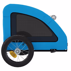vidaXL Dog Bike Trailer Bicycle Trailer Bike Carriage Oxford Fabric and Iron - blue, 124 x 53 x 53 cm - Additional view 6
