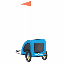 vidaXL Dog Bike Trailer Bicycle Trailer Bike Carriage Oxford Fabric and Iron - blue, 124 x 53 x 53 cm - Additional view 7