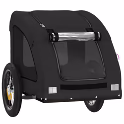 vidaXL Pet Bike Trailer Cargo Trailer Bike Cart Green Oxford Fabric and Iron - black, 124 x 53 x 53 cm - Additional view 4