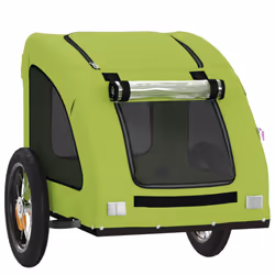 vidaXL Pet Bike Trailer Cargo Trailer Bike Cart Green Oxford Fabric and Iron - green, 124 x 53 x 53 cm - Additional view 4