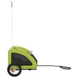 vidaXL Pet Bike Trailer Cargo Trailer Bike Cart Green Oxford Fabric and Iron - green, 124 x 53 x 53 cm - Additional view 5