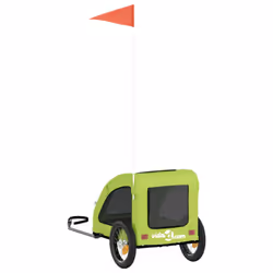 vidaXL Pet Bike Trailer Cargo Trailer Bike Cart Green Oxford Fabric and Iron - green, 124 x 53 x 53 cm - Additional view 7