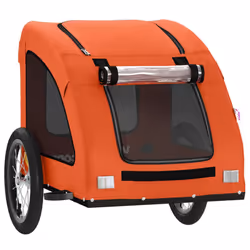vidaXL Pet Bike Trailer Cargo Trailer Bike Cart Green Oxford Fabric and Iron - orange, 125 x 63 x 66 cm - Additional view 4