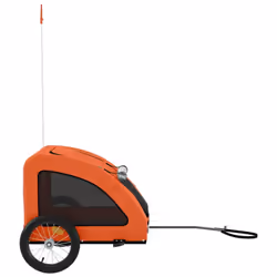 vidaXL Pet Bike Trailer Cargo Trailer Bike Cart Green Oxford Fabric and Iron - orange, 125 x 63 x 66 cm - Additional view 5