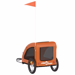 vidaXL Pet Bike Trailer Cargo Trailer Bike Cart Green Oxford Fabric and Iron - orange, 125 x 63 x 66 cm - Additional view 7