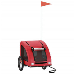 vidaXL Dog Bike Trailer Bicycle Trailer Bike Carriage Oxford Fabric and Iron - red, 125 x 63 x 66 cm