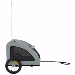 vidaXL Dog Bike Trailer Bicycle Trailer Bike Carriage Oxford Fabric and Iron - grey, 125 x 63 x 66 cm - Additional view 5