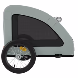 vidaXL Dog Bike Trailer Bicycle Trailer Bike Carriage Oxford Fabric and Iron - grey, 125 x 63 x 66 cm - Additional view 6