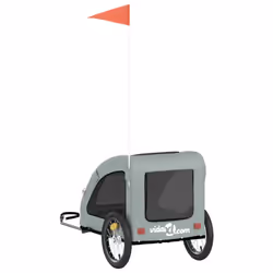 vidaXL Dog Bike Trailer Bicycle Trailer Bike Carriage Oxford Fabric and Iron - grey, 125 x 63 x 66 cm - Additional view 7