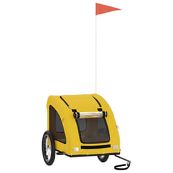vidaXL Pet Bike Trailer Cargo Trailer Bike Cart Black Oxford Fabric and Iron - yellow