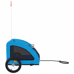 vidaXL Dog Bike Trailer Bicycle Trailer Bike Carriage Oxford Fabric and Iron - blue, 125 x 63 x 66 cm - Additional view 5