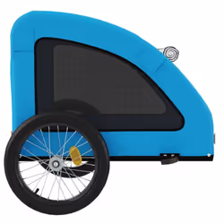 vidaXL Dog Bike Trailer Bicycle Trailer Bike Carriage Oxford Fabric and Iron - blue, 125 x 63 x 66 cm - Additional view 6
