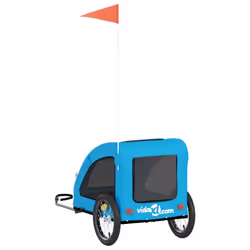 vidaXL Dog Bike Trailer Bicycle Trailer Bike Carriage Oxford Fabric and Iron - blue, 125 x 63 x 66 cm - Additional view 7