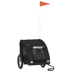 vidaXL Pet Bike Trailer Cargo Trailer Bike Cart Black Oxford Fabric and Iron - black