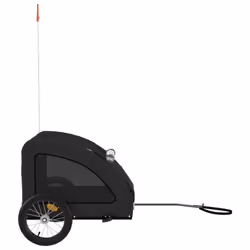 vidaXL Pet Bike Trailer Cargo Trailer Bike Cart Black Oxford Fabric and Iron - black - Additional view 5