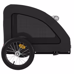 vidaXL Pet Bike Trailer Cargo Trailer Bike Cart Black Oxford Fabric and Iron - black - Additional view 6