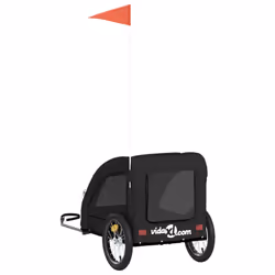vidaXL Pet Bike Trailer Cargo Trailer Bike Cart Black Oxford Fabric and Iron - black - Additional view 7