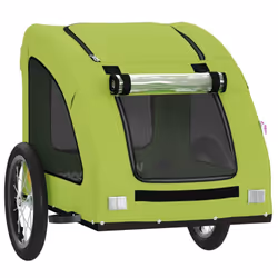 vidaXL Dog Bike Trailer Bicycle Trailer Bike Carriage Oxford Fabric and Iron - green - Additional view 4
