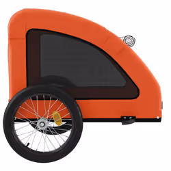 vidaXL Pet Bike Trailer Cargo Trailer Bike Cart Green Oxford Fabric and Iron - orange, 137 x 68 x 72 cm - Additional view 6