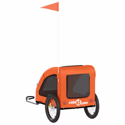 vidaXL Pet Bike Trailer Cargo Trailer Bike Cart Green Oxford Fabric and Iron - orange, 137 x 68 x 72 cm - Additional view 7