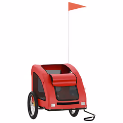 vidaXL Pet Bike Trailer Cargo Trailer Bike Cart Green Oxford Fabric and Iron - red, 137 x 68 x 72 cm - Additional view 2