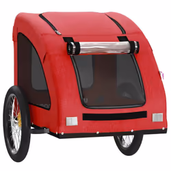 vidaXL Pet Bike Trailer Cargo Trailer Bike Cart Green Oxford Fabric and Iron - red, 137 x 68 x 72 cm - Additional view 4